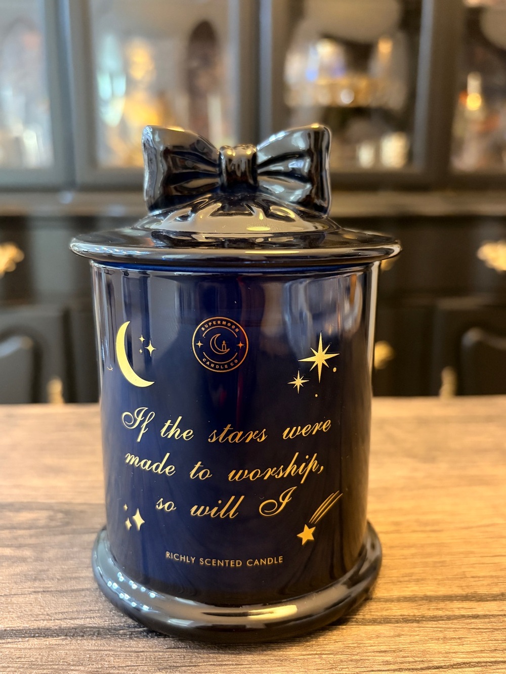 If the stars were made to worship, so will I-glass bow candle - 7.5 oz